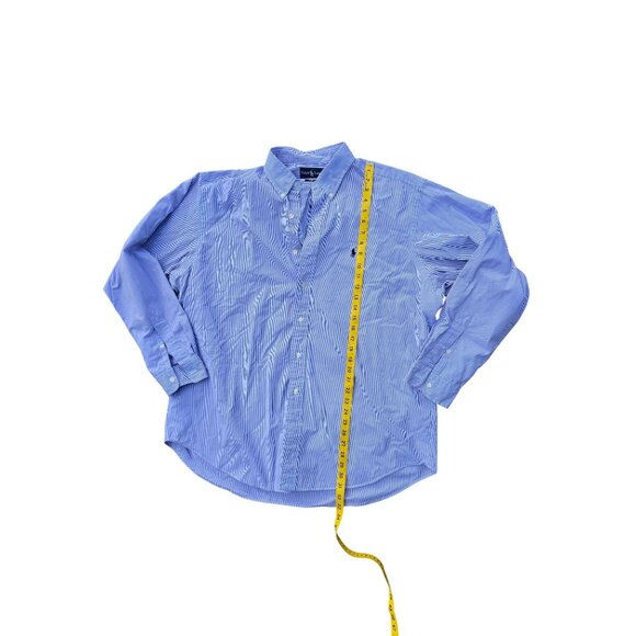 Ralph Lauren Mens XL Blake Blue Pinstripe Button-Down Shirt 100% Cotton - Picture 4 of 5